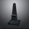 Ancient Stone Obelisk Architecture With Carved Hieroglyphic Details And Solid Base Pedestal Design