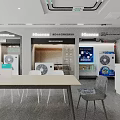 Hisense Home Appliance Store Modern Interior With Display Cabinets And Tables Chairs