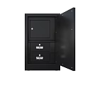 Secure Black Safe With Open Door And Two Lockable Drawers For Home Security 3d model