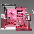 Maybelline Exhibition Booth Display Shelves With Superstar Matte Lipstick And Pink Theme Interior Design