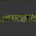 Natural Forest Landscape Model Featuring Circular Clearing Colorful Trees And Green Grass