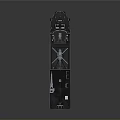 3D Rendered Naval Ship Model With Gray Hull Red Bottom And Deck Equipment