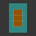 Indoor Sports Fitness Volleyball Court Design With Blue Floor Orange Area And Net