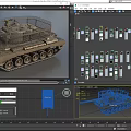 Military Tank Featuring Protective Wire Mesh Turret And Heavy Metal Tracks Design