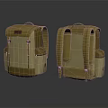 Yellow And Beige Backpack Design With Front Back Views And Adjustable Straps 3d model