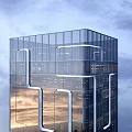 Modern High Rise Office Building With Glass Curtain Wall Exterior Design