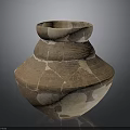 Traditional Ancient Pottery Sculpture Featuring Detailed Carved Patterns And Cracked Texture