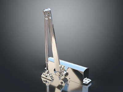Game Film Character With Shiny Silver Mechanical Parts And Metal Rod Joints 3d model