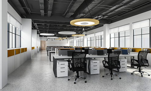 Modern public office area Open office area 3d model