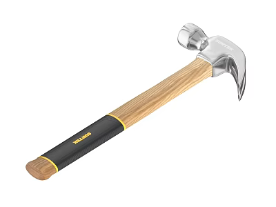 DEWALT Claw Hammer With Wooden Handle And Black Grip Essential Hardware Hand Tool For Construction 3d model