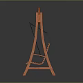 Orange Wooden Swing Chair With Chain Hanging And Simple Structure Design