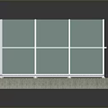 Outdoor Patio Furniture Space With Glass Enclosure And Blue Tiled Base