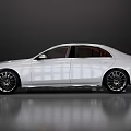 Silver Luxury Sedan With Sleek Exterior Design And Red Leather Seats