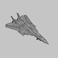 Fighter Jet Model with Gray Exterior Tail Number 4 and Detailed Cockpit Landing Gear Weapons