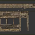 Wooden Assembled Structure With Staircase Platform Steps And Layered Planks