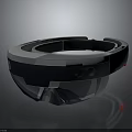 Modern VR Headset With White And Black Design Transparent Lenses And Gray Background Reflections