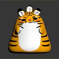 Adorable Yellow Tiger Plush Toy With Black Stripes And Cute Face