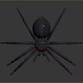 Black Spider With Red Eyes Featuring Detailed Realistic Design on Dark Background