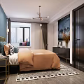 Elegant Modern Living Room Interior With Gold Chandelier Black Sofa Marble Floor And City View