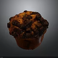 Freshly Baked Carrot Muffin Topped With Rich Chocolate Chunks And Moist Texture