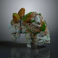 Moss Covered Rocky Stone Mythical Creature Game Movie Character With Natural Element Features