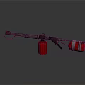 Flamethrower Equipment With Metal Spray Pipe Red Fuel Canisters And Control Grip