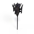 Black Mechanical Equipment With Multiple Protruding Components And Slender Rod Base