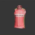 HORELIGH Red Green Sleeveless Vest With Black Collar And Zipper Design