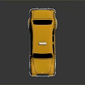 Vintage New York Yellow Taxi with TAXI Sign on Roof and Black Checkered Body