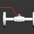 Stainless Steel Ball Valve With Red Handle And Flange Connection Design