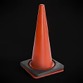 Colorful Striped Traffic Cones With Square Bases In Different Colors