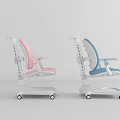 Modern Kids' Chair in Pink and Blue with Adjustable Design and Wheels