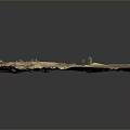 Arid Desert Landscape With Rolling Hills Dry Ground And Sparse Cacti Vegetation