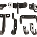Black Versatile Hooks With Various Designs For Home Organization And Storage 3d model