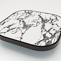 Modern Minimalist Square Coffee Table With White Marble Top And Dark Frame 3d model