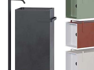 Modern Minimalist Washbasin Collection With Gray Green Brown And White Color Options 3d model