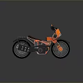 Sleek Orange And Black Motorcycle Design With Windshield Leather Seat And Spoked Wheels
