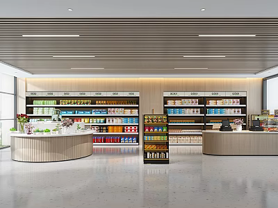 Supermarket Department Store With Organized Shelves Diverse Products And Bright Open Layout 3d model