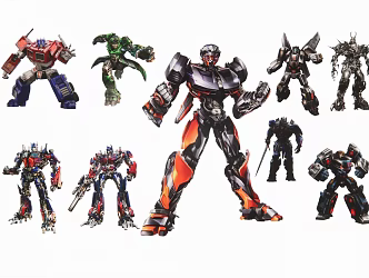 Modern 2D Transformers Robot Bumblebee Cartoon Silhouette 3d model