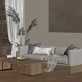 Middle Ages Double Sofa Combination 3d model