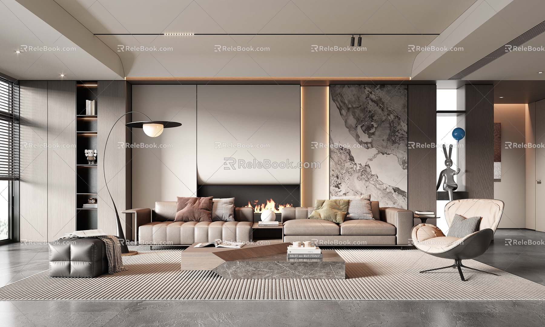 modern living room 3d model