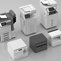 Multifunctional Office Appliances Including Different Models Printers Copiers With Modern Design