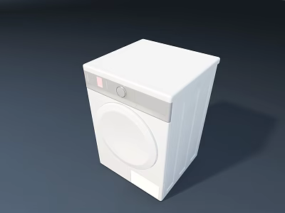 White Front Load Washing Machine With Modern Control Panel And Sleek Design 3d model