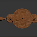 Traditional Handcrafted Wooden String Instrument With Decorative Tower Shaped Top And Curved Parts