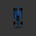 Blue Race Car With Sleek Aerodynamic Design Rear Wing And Black Wheels