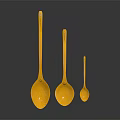 Yellow Household Spoons Set Of Three For Kitchen And Dining Use