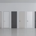 Modern Simple Hinged Doors In Different Colors With Flush Design For Interior Spaces 3d model