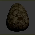 Natural Stone Wood Combined Material Egg Shaped Object With Brown Green Surface Texture 3d model