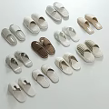 Various Styles Of Comfortable Home Slippers With Soft Textures And Neutral Tones