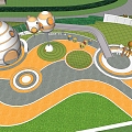 Modern children's play area children's amusement park 3d model